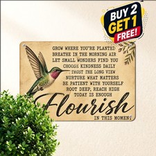 vintage inspirational nature quote poster hummingbird illustration large picture