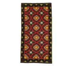 Vintage 1970's XL Scandinavian Folk Art Needlework Embroidery Rug Wall Tapestry picture