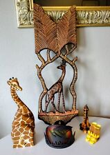Giraffe Decor African Safari Set Of Five Vintage Rares picture