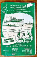 1956 NEW BEDFORD, WOODS HOLE, MARTHA'S VINEYARD & NANTUCKET FERRY SCHEDULE picture