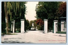 1910 Frederick Maryland Vintage Postcard Entrance Mt Olivet Cemetery Statue Gate picture