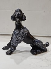 Vintage Mid Century Royal Haeger Poodle Statue Black & Blue8