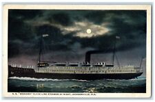 c1917 Moonlight SS Mohawk Clyde Line Steamer Night Jacksonville Florida Postcard picture
