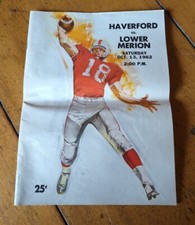 Rare 1962 Vintage Lower Merion Vs. Haverford High School FOOTBALL PROGRAM picture