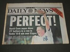 1999 JULY 19 NY DAILY NEWS NEWSPAPER - PERFECT DAVID CONE - JFK - NP 2540 picture