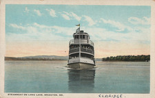 Steamboat On Long Lake Bridgton Maine c1915 Postcard picture