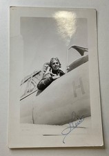 1943 WWII Pilot Lewis Starno Signed Photo Cockpit US Military Aviation 4x6 picture
