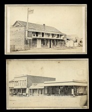 Two Very Rare BENICIA California Town View CDVs Storefront Brewery 1860s picture