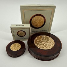 Vtg Avon Fashion Glacé Compact Powder and Perfume Vanity Lot picture