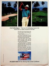 Puerto Rico Tourism Vintage Magazine Ad Chi Chi Rodríguez Golf 1986 picture