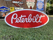 Antique Vintage Old Style Peterbilt Semi Truck Sign picture