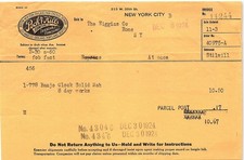 1924 Peck & Hills Furniture Co. NYC Invoice - Banjo Clock picture