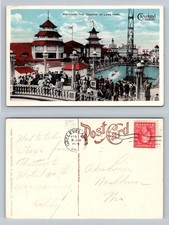 Cleveland, OH-Ohio, Watching The Chutes At Luna Park Vintage c1919 Postcard picture