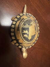 Vintage BOJ Eibar España Damascene Turtle Hotel Desk Bell Villa de Bilbao WORKIN picture