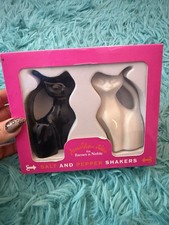 Jonathan Adler Black & White Cat Salt & Pepper Shakers - New in Box picture