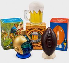 Vintage Avon Sports Football Collectible Glass Bottle Decanters Lot of 3 w/ Box picture