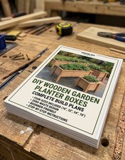 DIY Raised Wooden Garden Planter Box Printed Plans Fence Picket Woodworking Buil picture