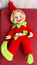 Vintage Rushton Christmas Pixie Elf Rubber Face Stuffed Doll 19