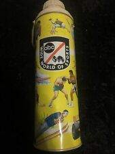 Vintage 1976 ABC Wide World of Sports Thermos Yellow Olympic Theme Boxing Track picture