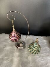 Vintage 1997(2) Smirnoff Collectible Plastic Ornaments Purple Gold & Green Gold  picture