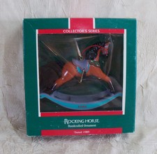 Hallmark Rocking Horse Vintage 1989 Christmas Holiday Ornament In Box picture