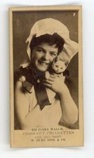 1880's-90's Duke Cross Cut Cigarettes Actress Flora Walch Real Photo Card P70 picture