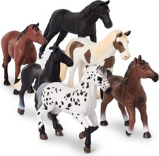 Collectible Terra By Battat Horse Figurines - Detailed Assorted Breeds Set of 6 picture
