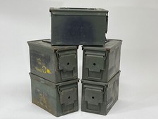 50 Cal Metal Ammo Can – Military Steel Box Ammo Storage  Grade 2 - Used - 5 Pack picture