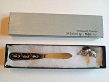 Vintage 1977 Metzke Pewter Three Blind Mice Cheese Set - w/ Original Box picture