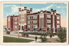 High School, Hot Springs, Arkansas publ by F.C. Boving VTG Postcard SK3. picture