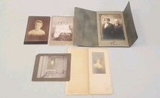 Antique Photograph Lot Of 5 CDV's Cabinet Cards Tintypes 19th Century Kids Women picture