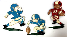 Vintage Homco Sexton 1976 Metal Football Set of 3 Wall Hanging Plaques picture