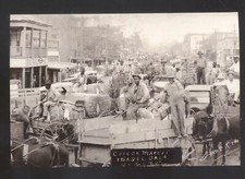 REAL PHOTO IDABEL OKLAHOMA DOWNTOWN COTTON MARKET WAGONS POSTCARD COPY picture