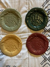 Longaberger Pottery Falling Leaves Pottery Leaf Plates - 6.75