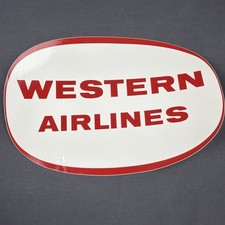 Rare 10”x7” Western Airlines Sticker Label 1940s-1950s picture