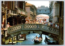 Postcard Ciao da Venezia The Bridge of Sighs Venice Italy Gondola picture