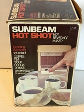 VTG NEW Sunbeam Hot Shot Hot Beverage Maker 1976 17-13 Wood Grain WORKS W/ Box picture