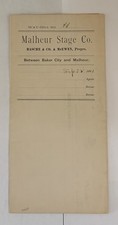JA93 Rare 1891 Basche & Co. & McEwen Malheur Stage Company Way-Bill California picture