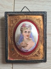 Antique 1890 1900 Limoges France Hand Painted Porcelain Portrait Miniature Lady picture