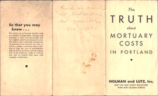 1950s The Truth About Mortuary Costs Vintage Mortician Brochure Portland Oregon picture
