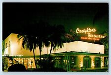 Fort Lauderdale Florida FL Postcard Creighton Restaurant Sunrise Night c19671 picture