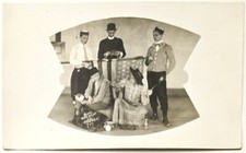 Vintage Rare Unusual RPPC Real Photo Postcard Keyhole Silly Pose German 1900s picture