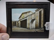 COLORED Glass Magic Lantern Slide BZK Location For The PASSION PLAY CHRIST #71 picture