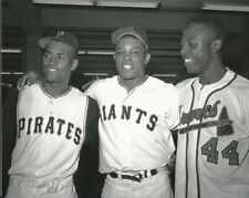 baseball legends Roberto Clemente Willie Mays & hank Arron reprint photo 8 X 10 picture