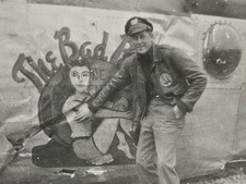 Vintage WWII B-24 Liberator Crash Photo The Bad Penny Nose Art 90th Bomb Group picture
