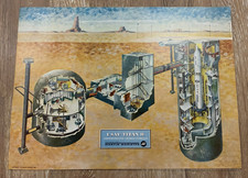 Vintage 1961 USAF Titan II Underground Launch Complex Cutaway Illustrated Poster picture