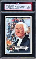 1972 Topps U.S. Presidents Trading Card #1 George Washington Graded KSA 9 MINT picture