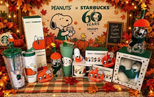 Starbucks Peanuts 60 Years Snoopy Mug & Drinkware Set Multicolor picture