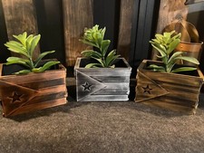 Vintage style Puerto Rico Flag Flower Pot Planter Pencil Cup picture