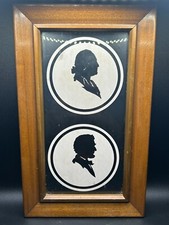 Vintage George Washington & Abraham Lincoln Silhouettes Framed Portrait picture